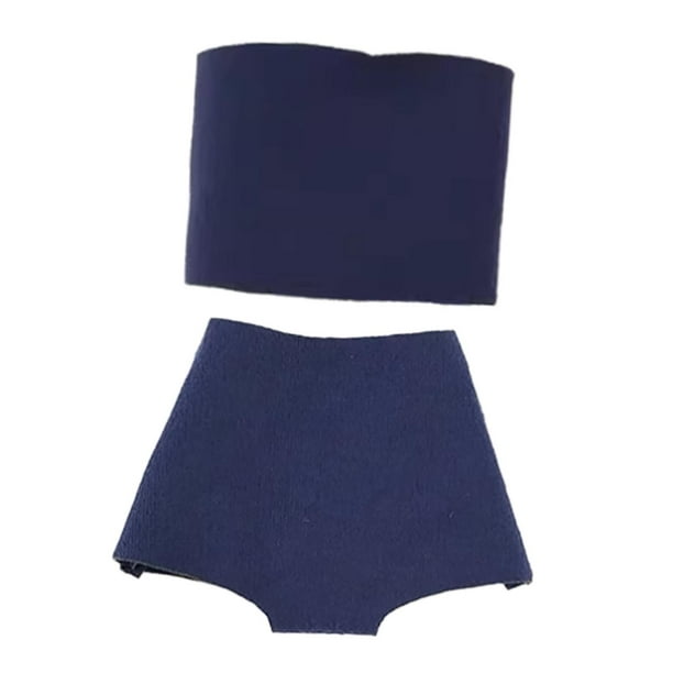 Ropa femenina a escala 1/6, vestido casual elegante, top y pantalones cortos a escala 1:6 Azul oscuro