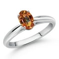 thumbnail image 2 of Gem Stone King 10K White Gold Ecstasy Mystic Topaz Solitaire Engagement Ring for Women (1.00 Cttw, Oval 7X5MM, Gemstone Birthstone, Size 9), 2 of 4