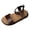 Brown, variant on Beach Sandals for Women Lightweight Cork Footbed Arch Support Summer Walking Shoes Buckle Ankle Strap Antislip Flat Shoes White Size 7.5