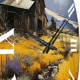 thumbnail image 5 of Designart "Yellow Barn Minimalsim horizon I" Countryside Oversized Wall Clock, 5 of 5