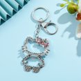 thumbnail image 1 of 1 PC Sanrio Hello Kitty Cute Crystal Keychain Metal Backpack Pendant Keychain Ring Fashion Keychain Women Gift Toy, 1 of 4