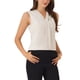thumbnail image 4 of INSPIRAR CHIC Blusas de Oficina sin Mangas con Pliegues en el Frente y Cuello en V para Mujeres M Beige, 4 of 6