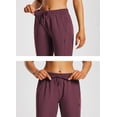 thumbnail image 4 of baleaf Women's Long Hiking Shorts Quick Dry Lightweight Capris Wine Red XL, 4 of 6