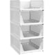 thumbnail image 1 of Cesta de almacenamiento de plástico apilable, organizadores de armario plegables y contenedores de almacenamiento, paquete de 4, estante con cajón, contenedor de almacenamiento para armario, cocina,, 1 of 8