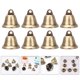thumbnail image 5 of 20 campanas de hierro colgantes, hechas a mano, para decoración (bronce), 5 of 7