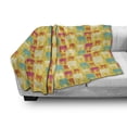 thumbnail image 3 of Animal Soft Flannel Fleece Throw Blanket, Hand Drawn Style Colorful and Safari Animals Dotted Yellow Backdrop, Cozy Plush for Indoor and Outdoor Use, 50" x 60", Multicolor, by Ambesonne, 3 of 6