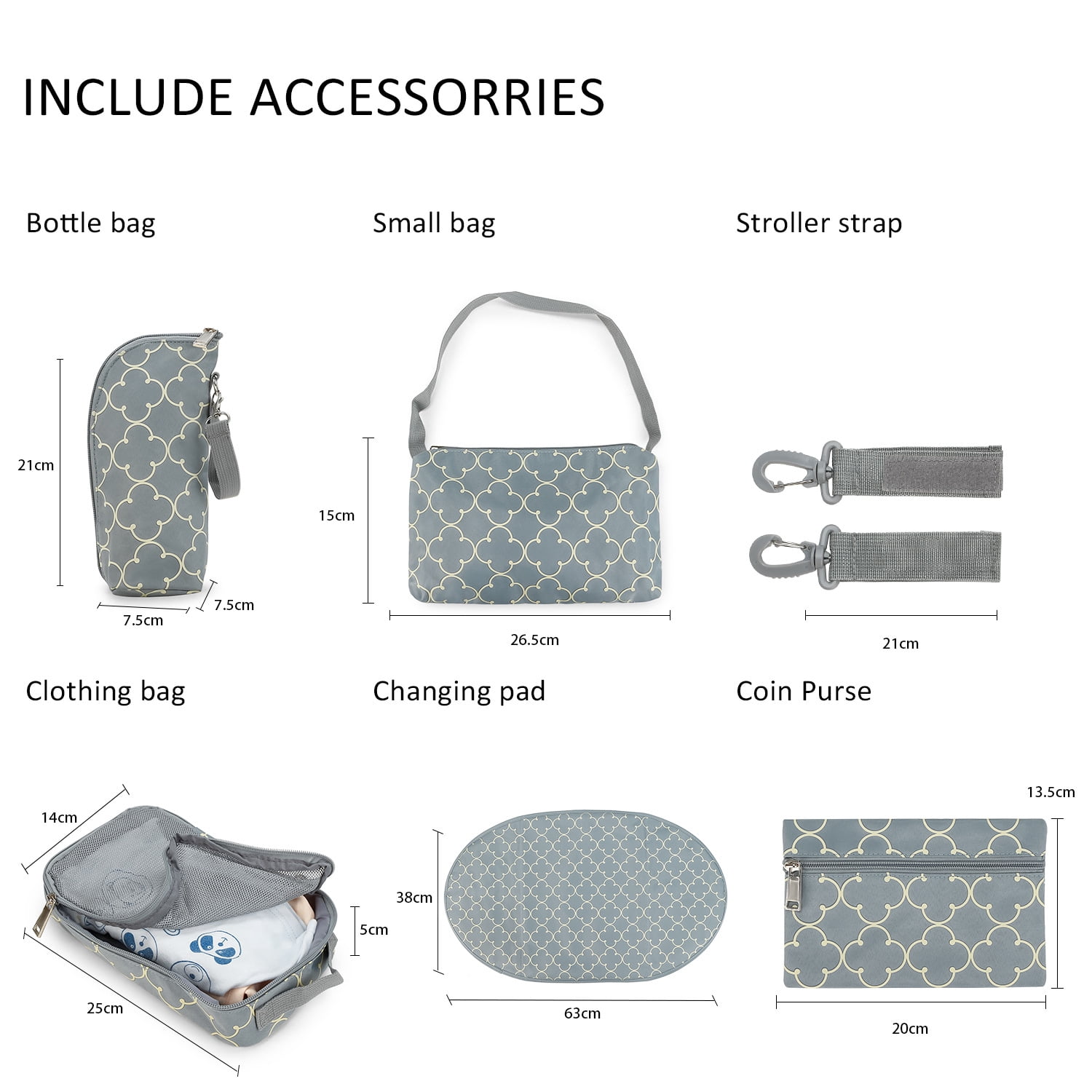 SPEKSEE Versatile Large Capacity Mommy Bag Diaper Tote with Multiple Accessories for Outdoor Use