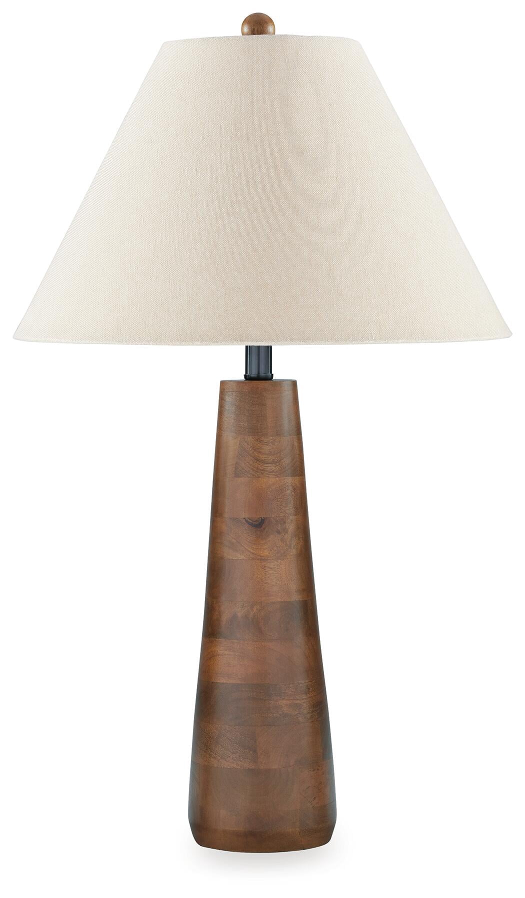 Signature Design by Ashley Danset Natural Wood Table Lamp with Fabric Shade - Honey Brown