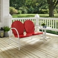 thumbnail image 3 of GRIFFITH 2 PIECE METAL OUTDOOR CONVERSATION SEATING SET - LOVESEAT & TABLE IN RED FINISH, 3 of 5
