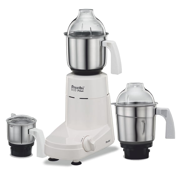 Molinillo mezclador Preethi Eco Plus 550 W, blanco, 3 tarros de 1,5 l/1 l/400 ml