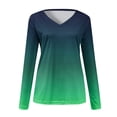 thumbnail image 3 of ketyyh-chn99 Green T Shirts 2022 Womens Fall Long Sleeve Tunic Tops Casual T-Shirts Vneck Loose Fit Dressy Blouses, 3 of 5