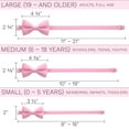 thumbnail image 4 of Classic Pre-Tied Bow Tie Set Formal Pocket Square Solid Hanky Tuxedo with Handkerchief set, by Bow Tie House (Medium, Pink), 4 of 5
