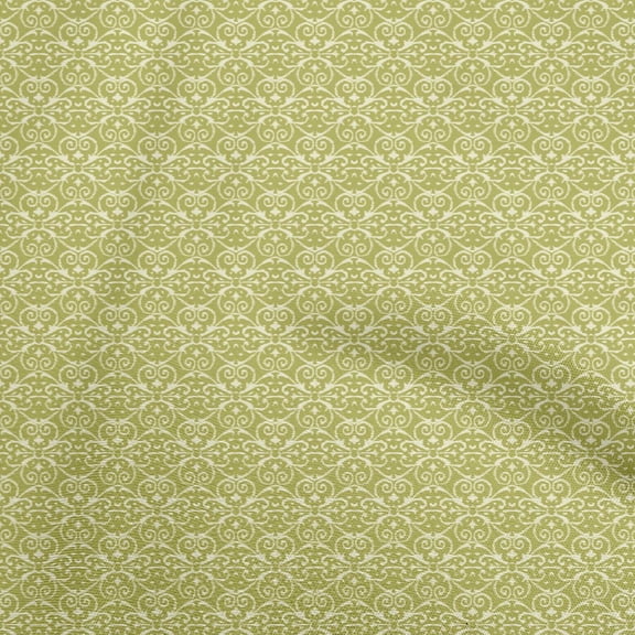 oneOone Cotton Flex Light Green Fabric Asian Ikat Quilting Supplies Print Sewing Fabric By The Yard 40 Inch Wide