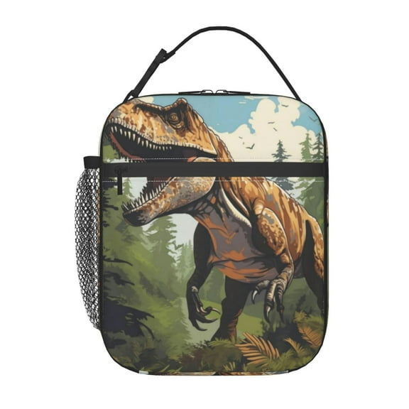Dinosaur Jurasssic TyrannosaurusPortable Insulated Lunch Bag Tote Lightweight Thermal Hand Carry Lunch Box for WorkOne Size