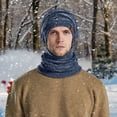thumbnail image 6 of iHPH7 Hat and Scarf Set Knit Hat Snow Caps Warm Hat Warm Neck Gaiter Knit Beanie and Scarf Set Navy One Size, 6 of 9