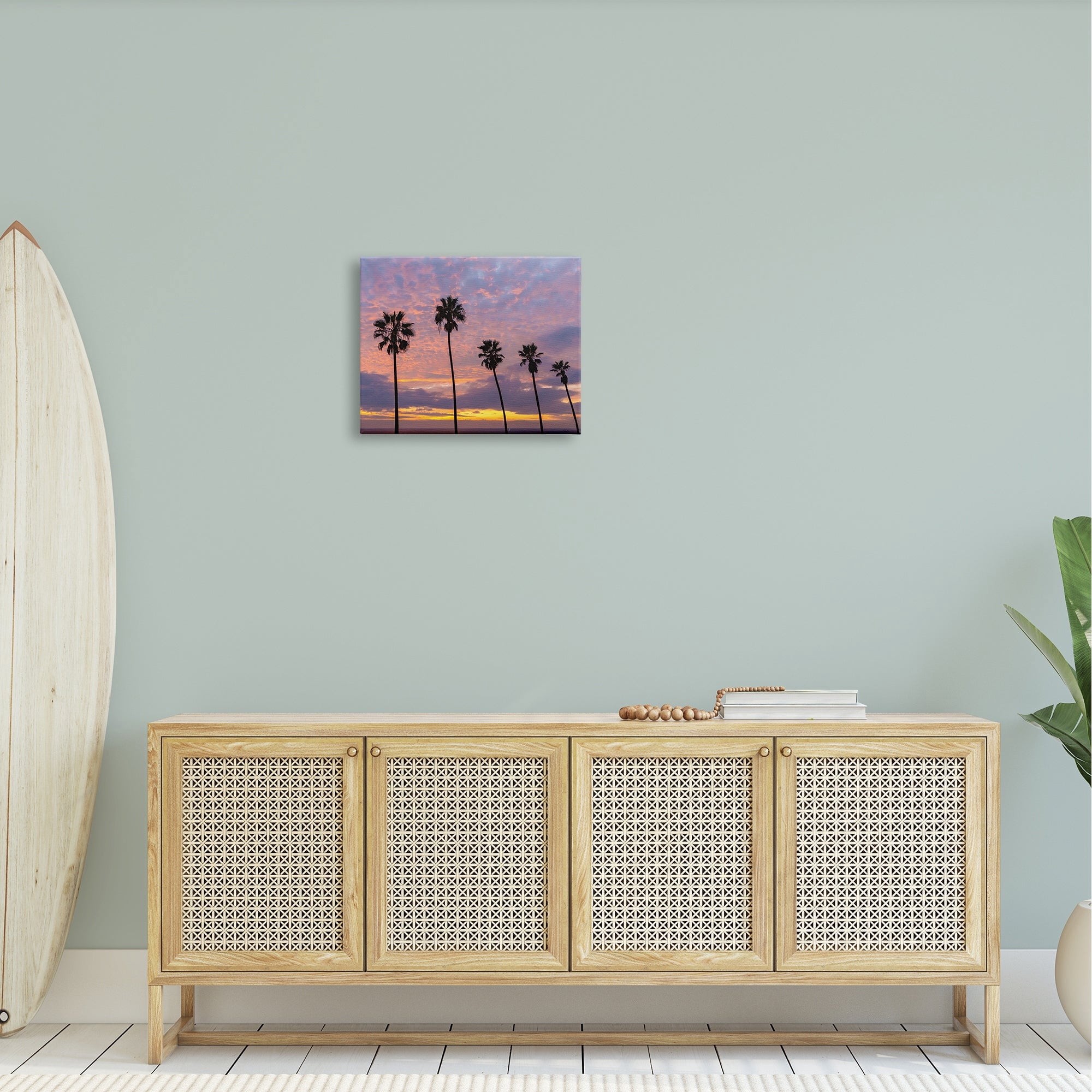 Stupell Industries Purple Cloudy Sunset Tall Palm Tree Silhouettes Photograph Gallery Wrapped Canvas Print Wall Art, Design by Jeff Poe Photography