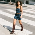 thumbnail image 2 of BURUDANI Women Wide-Calf Knee-High Boots Kitten Heel, Square Toe, Fashion Long Boots, 2 of 8