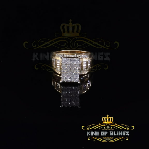 King Of Bling's 925 Sterling Yellow Silver 1.75 ct Cubic Zirconia Cinderella Womens Ring Size 8