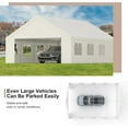 thumbnail image 5 of 20' x 20' Heavy Duty Carport with Roll-up Visual Windows, Reinforced Party Tent with Removable Sidewalls & Doors for Parties, Wedding, Outdoor Events, Car Canopy with All-Season Tarp, White, 5 of 7