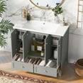 thumbnail image 3 of 36'' Bathroom Vanity with Resin Sink Combo,Solid Wood Frame Bathroom Storage Cabinet, Freestanding Vanity Set with 4 Soft Closing Doors& 2 Drawers (Same as SW000124AAE), 3 of 9
