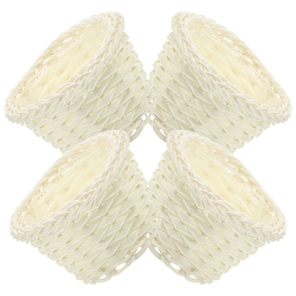 PENIKOKO 4-Pack Small White Woven Mini Baskets for Easter Decorations and Home Decor