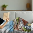 thumbnail image 3 of Istanbul Soft Flannel Fleece Throw Blanket, Aerial View of Sea Marmara Harbor from the Neighborhood Coast Retro Sketch Art, Cozy Plush for Indoor and Outdoor Use, 70" x 90", Multicolor, by Ambesonne, 3 of 5