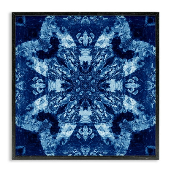 Stupell Industries Geometric Symmetry Pattern Abstract Painting Black Framed Art Print Wall Art, 12 x 12