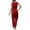 Red, variant on Women's V-Neck Sleeveless Wide Leg Jumpsuit - Adjustable Waist Romper for Summer Casual Wear