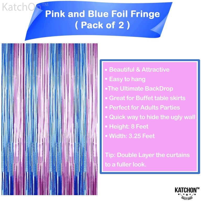 KatchOn, XtraLarge Pink And Blue Streamers - 6.4x8 Feet, Pack Of 2 Gender  Reveal Decorations, Baby Gender Reveal Backdrop Boy Or Girl