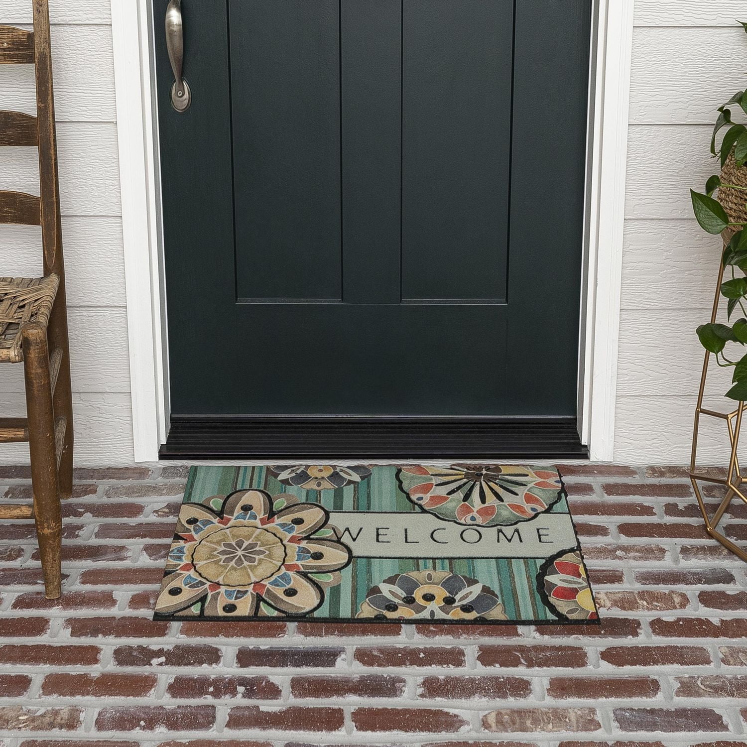 Mainstays Floral Welcome Doorscapes Doormat, 18" x 30"