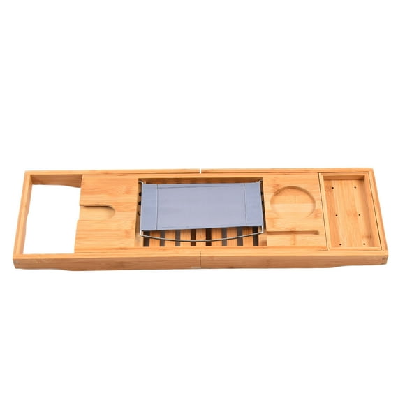 Bathtub Tray,69.5x22.5cm Bathtub Tray Bamboo Durable Bath Tray Bathroom Accessories Reliable and Durable