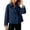 Blue, variant on Tqcoqu Cropped Trench Coat for Women,Long Sleeve Double Breasted Lapel Casual Loose Fit Jackets with Pockets