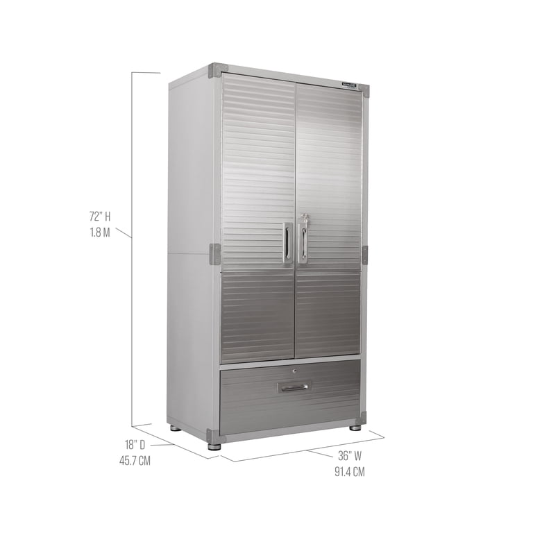 Seville Classics UltraHD French Door Storage Cabinet with Drawer