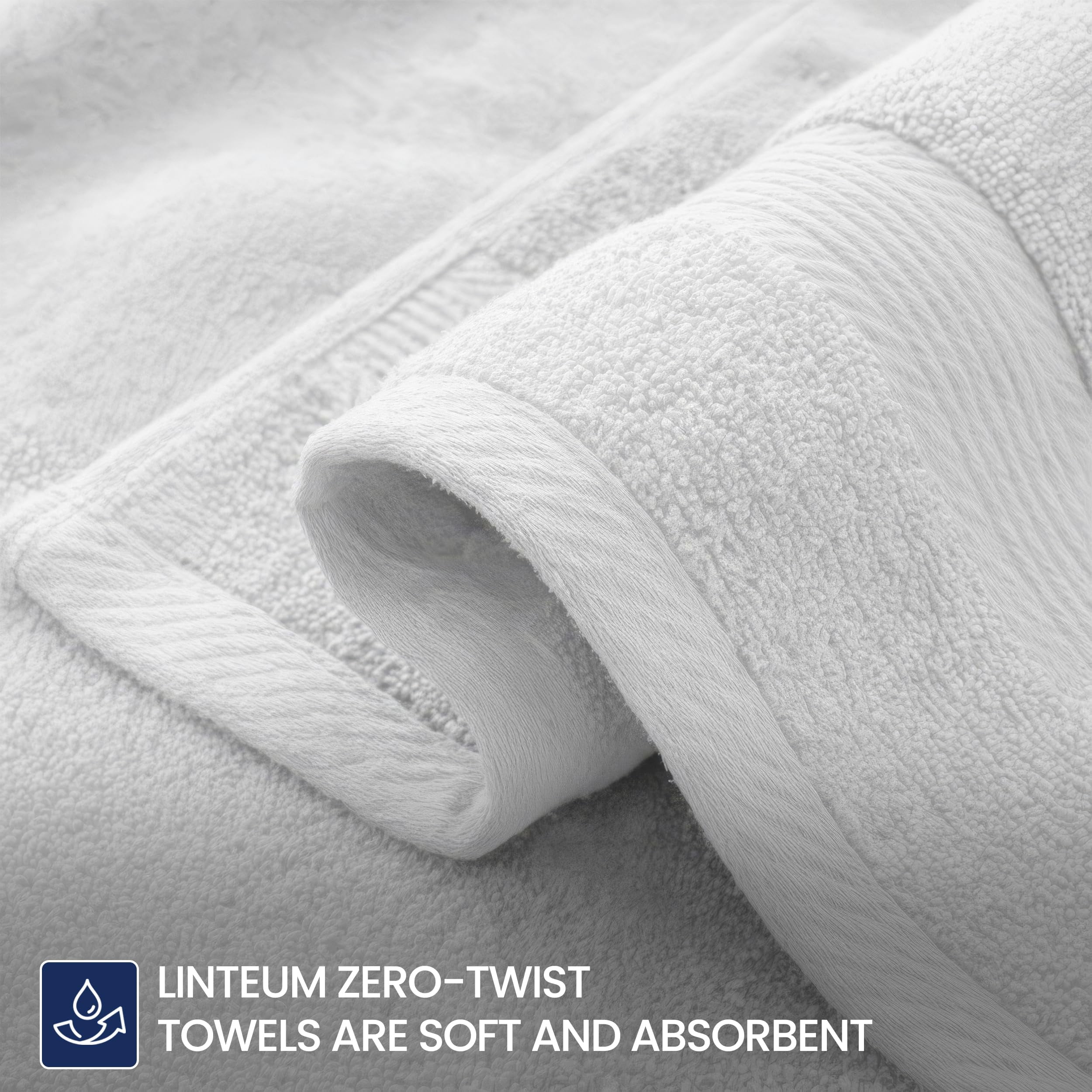 Linteum Textile 100% Cotton Premium Hand Towels 16x27 Inches [Pack of 24] White