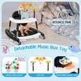 thumbnail image 2 of 5-in-1 Foldable Baby Walker with Music & Lights – Adjustable Height, Wheels & Bouncer, Portable Toddler Walker for Baby Boys 6-18 Months, Black, 2 of 9
