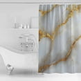thumbnail image 4 of 60x72 Inch Shower Curtains for Bathroom White Gray Marble Fabric Bath Curtain Decor Modern Abstract Golden Texture Art Waterproof Restroom Curtains Shower Set Accessories with 12 Hooks 60 Inch, 4 of 6