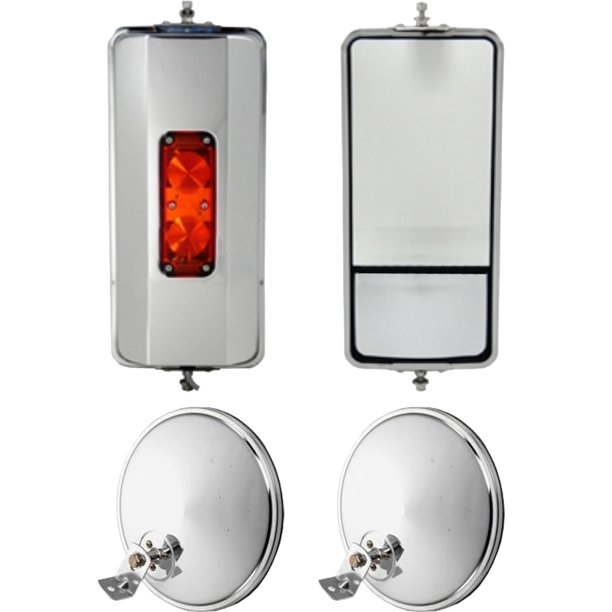 Universal West Coast Heated Lighted Mirrors and 8.5" Offset Convex