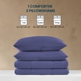 thumbnail image 3 of Sleep Zone Jersey Knit Luxurious Twin/Twin XL Comforter Set, Dorm Bedding Set, Super Soft and Breathable Navy Comforter, Easy Care and Durable (Navy, Twin/Twin XL), 3 of 6