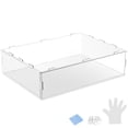 thumbnail image 1 of Caja de Exhibición de Acrílico, 15.7x11.8x3.9 Pulgadas/40x30x10cm con Base de Madera Blanca para Coleccionables, a Prueba de Polvo, 1 of 6