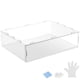 thumbnail image 1 of Caja de Exhibición de Acrílico, 15.7x11.8x3.9 Pulgadas/40x30x10cm con Base de Madera Blanca para Coleccionables, a Prueba de Polvo, 1 of 6