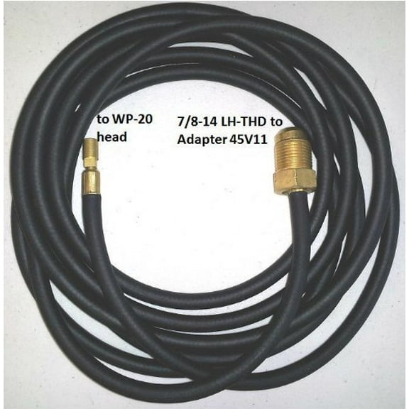 WeldingCity Power Cable Hose 45V03R Rubber 12-1/2 ft for Water-Cooled TIG Welding WP-20 Torch Series