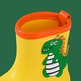 thumbnail image 7 of Hpapadks Toddler Rain Boots Cute Cartoon Dinosaur Rainy Day Non Slip Waterproof Water Shoes With Easy On Handles Classic Mid Calf Yellow 4.5-5 Y, 7 of 7