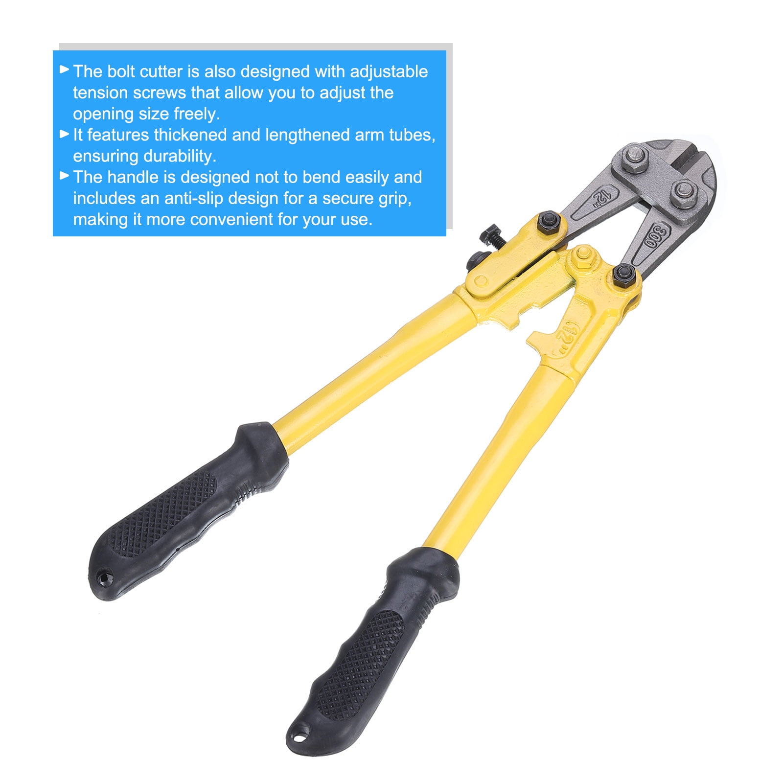 Uxcell Bolt Cutter 12" Heavy Duty Bolt Cutter Chrome Molybdenum Steel Alloy Blade for Wire Fence Screw Cutting Tool