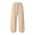 thumbnail image 5 of Guluxicc Women's Wide Leg Sweatpants with Pockets Drawstring Elastic Waist Solid Casual Sweatpants for Everyday Fall Winter, 5 of 5