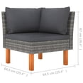 thumbnail image 7 of vidaXL Corner Sofas 2 pcs Poly Rattan and Solid Eucalyptus Wood, 7 of 7