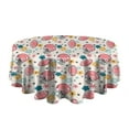 thumbnail image 5 of Colorful Football Helmets and Flowers Pattern Round Tablecloth 60"x60",Wrinkle Wipeable Table Cloth for Kitchen Dining Room Picnic Patio Party, 5 of 6