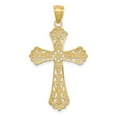 thumbnail image 4 of 14K Two-Tone Gold Charm Pendant Themed 38 mm 21 With Rhodium Diamond-Cut Cross, 4 of 4