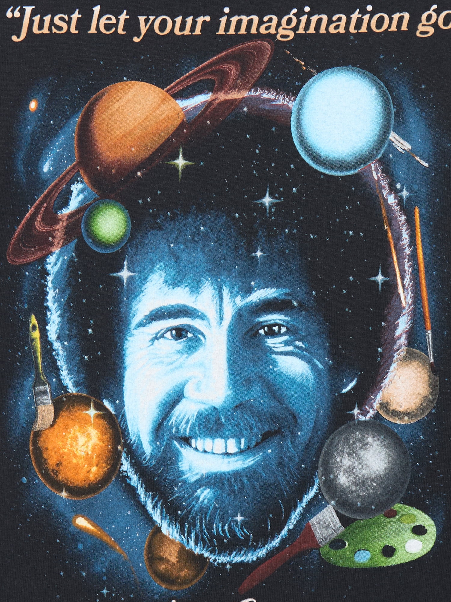 Bob Ross Boys' Galaxy Graphic Cotton Tee with Short Sleeves, Sizes 4-18