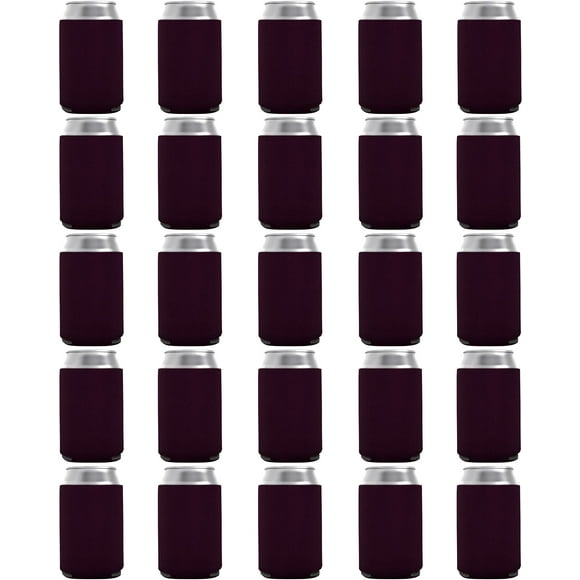 200 Pack Eggplant Blank Can Cooler Sleeves, Customizable Bulk Sublimation Can Coolers, Extra-Thick Collapsible Drink Insulator Sleeve, Beer Can Coolers for Party Beverages, PartyPrints