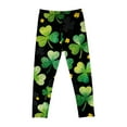thumbnail image 6 of Avrnliq Girls St. Patrick's Day Green Clover Stretchy Leggings, 95% Polyester 5% Spandex, Size 110-150 for School & Holiday Parades,Size 5 T, 6 of 7